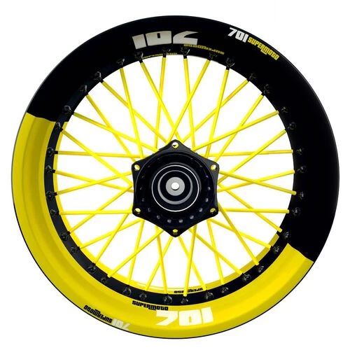Felgenaufkleber 701 Supermoto Halb Halb Gelb Glänzend 3 Felgenaufkleber 701 Supermoto Halb Halb Gelb Glänzend