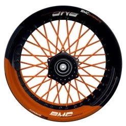Felgenaufkleber SMC Supermoto Geteilt Halb Halb Orange Glänz