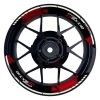 Felgenaufkleber Gixxer 600 Dots Geteilt Schwarz Rot Matt