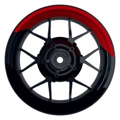 Felgenaufkleber Halb Halb Geteilt Schwarz Rot Matt