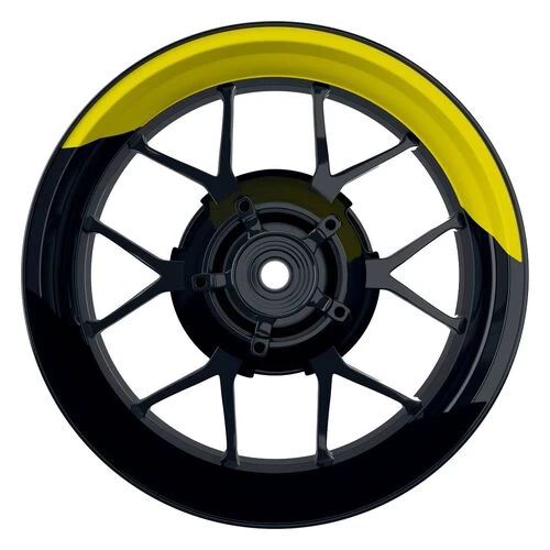 Felgenaufkleber Halb Halb Geteilt Schwarz Gelb Glänzend 3 Felgenaufkleber Halb Halb Geteilt Schwarz Gelb Glänzend