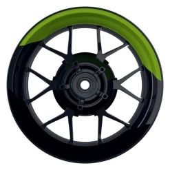 Felgenaufkleber Halb Halb Geteilt Schwarz Grün Glänzend