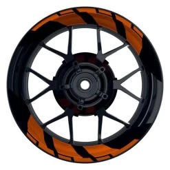 Felgenaufkleber Chainsaw Geteilt Orange Glänzend