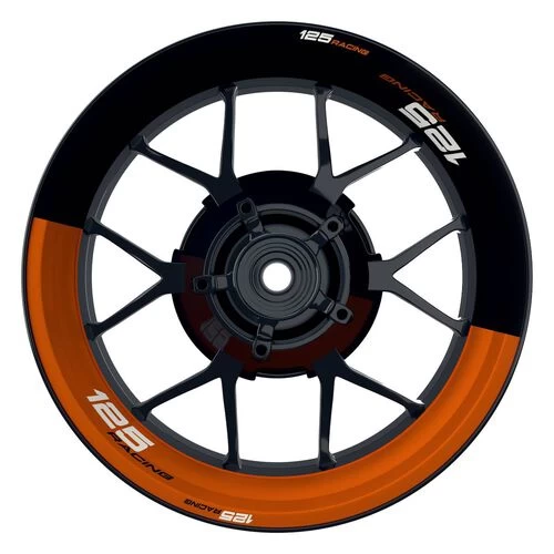 Felgenaufkleber 125 Racing Halb Halb Orange Matt 3 Felgenaufkleber 125 Racing Halb Halb Orange Matt