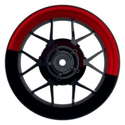 Felgenaufkleber Halb Halb Schwarz Rot Glänzend