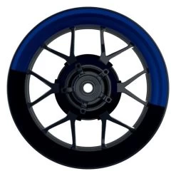 Felgenaufkleber Halb Halb Schwarz Blau Glänzend