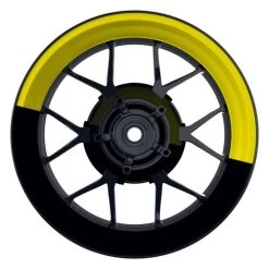 Felgenaufkleber Halb Halb Schwarz Gelb Glänzend