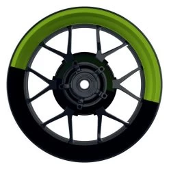 Felgenaufkleber Halb Halb Schwarz Grün Glänzend