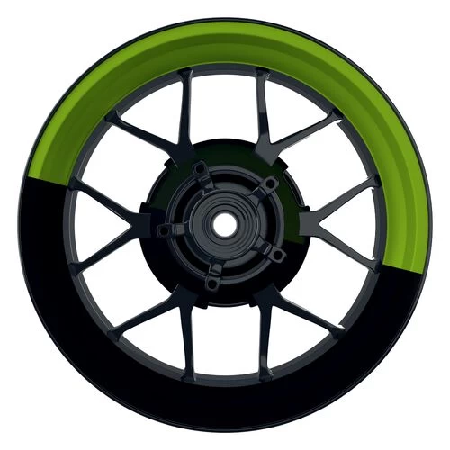 Felgenaufkleber Halb Halb Schwarz Grün Glänzend 3 Felgenaufkleber Halb Halb Schwarz Grün Glänzend
