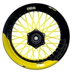 Felgenaufkleber 701 Supermoto Geteilt Halb Halb Gelb Glänzen