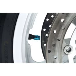 Reifenventilkappen Kolben Alu Blau Eloxiert