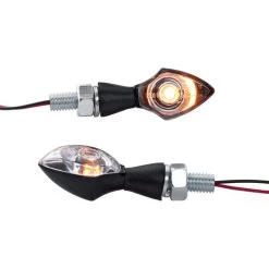 LED Blinkerpaar ST13 M8 Schwarz, Klares Glas