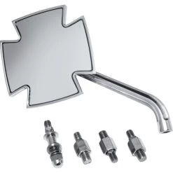 Lenkerspiegelpaar M10+Harley Iron Cross Alu Chrom