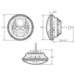 LED Scheinwerfereinsatz 7" 8700Evo2 Mit Tagfahrlicht Chrom