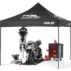 Racing Zelt 3x3 M Schwarz -Motorradzubehör de000884376