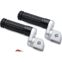 MIZU Fußrastenpaar Flex Race 22mm Für Fahrer Schwarz/silber 10016