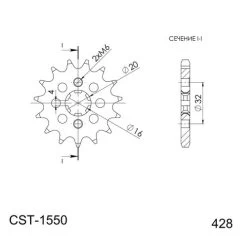 Kettenkit 428D Clip S 14/48/132 Für Yamaha MT-/YZF R125 -Motorradzubehör de001028034