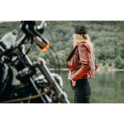 Bad Bonnie Damen Lederjacke Rot -Motorradzubehör de001041518