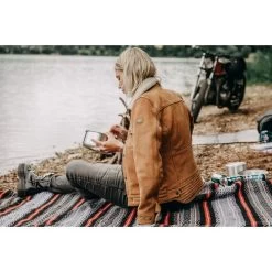 Brave Ebony Damen Lederjacke Beige -Motorradzubehör de001041528