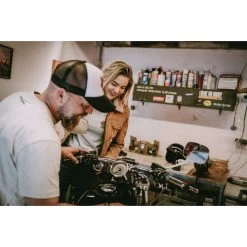 Brave Ebony Damen Lederjacke Beige -Motorradzubehör de001041536