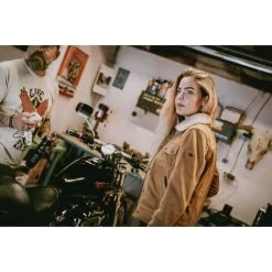 Brave Ebony Damen Lederjacke Beige -Motorradzubehör de001041538