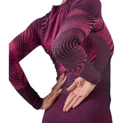 Odlo Blackcomb Eco Damen Funktiosshirt Lang Rosa -Motorradzubehör de001043472