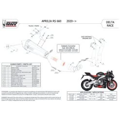 Delta Race Auspuff 2-1 A.013.KDRB Schwarz Für RS/Tuono 660