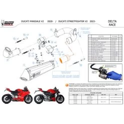 Delta Race Auspuff D.046.KDRX Silber Für V2 Panigale/Streetf -Motorradzubehör de001075596